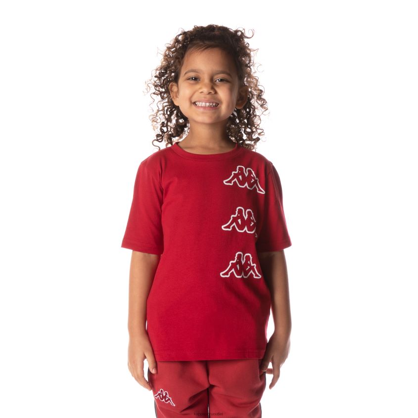 Kappa niños camiseta aomix con cinta con logo para niños rojo 2XPNV6704