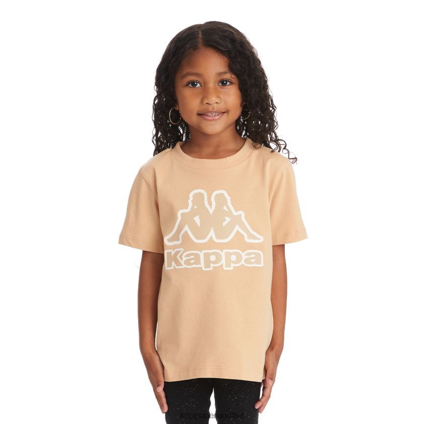 Kappa niños camiseta bant con cinta del logo para niños beige 2XPNV6736