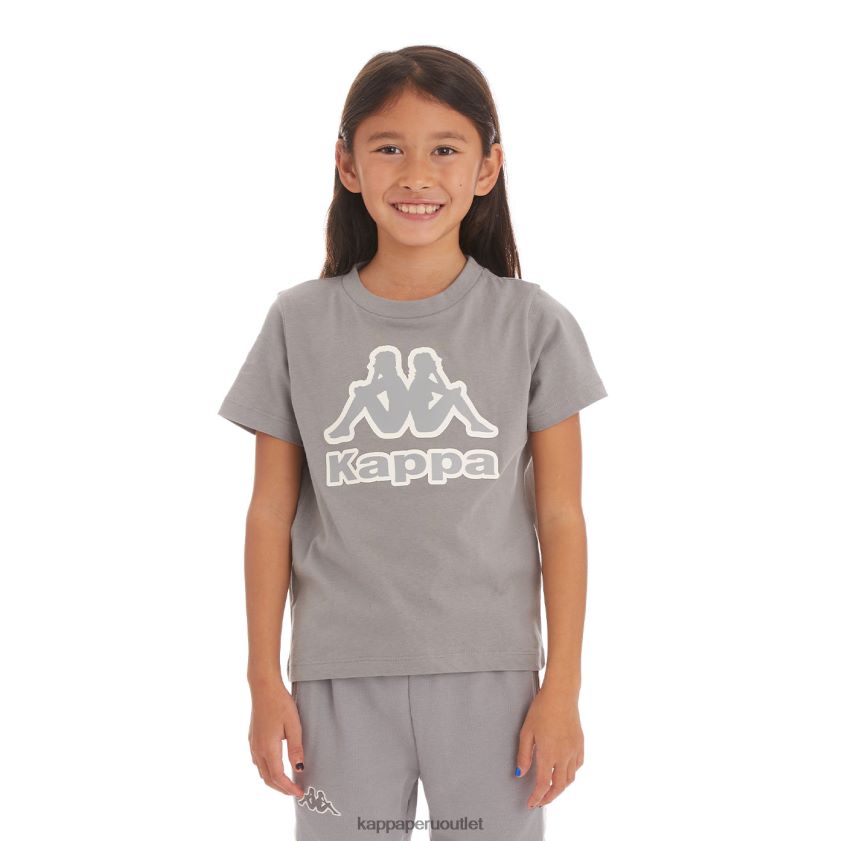 Kappa niños camiseta bant con cinta del logo para niños gris 2XPNV6749