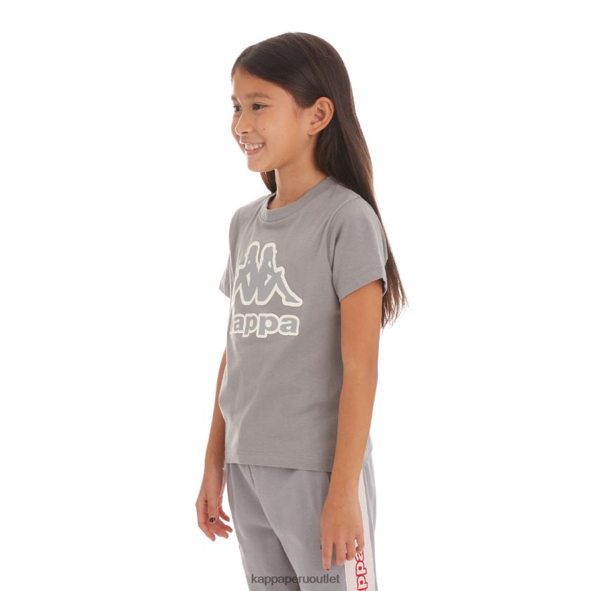 Kappa niños camiseta bant con cinta del logo para niños gris 2XPNV6749