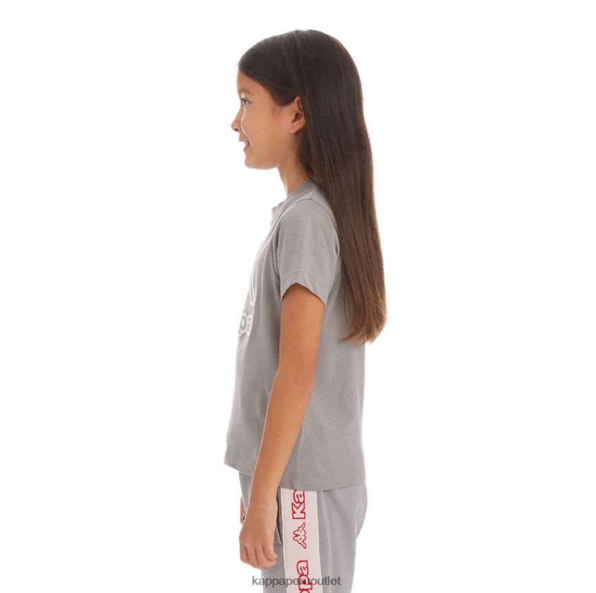 Kappa niños camiseta bant con cinta del logo para niños gris 2XPNV6749