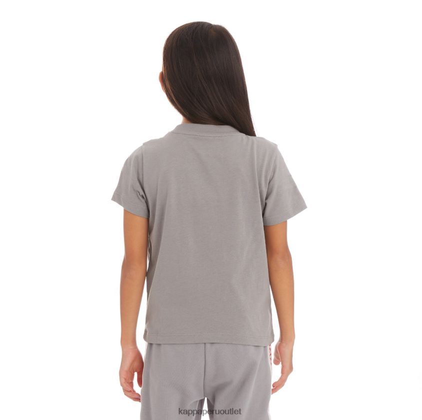 Kappa niños camiseta bant con cinta del logo para niños gris 2XPNV6749