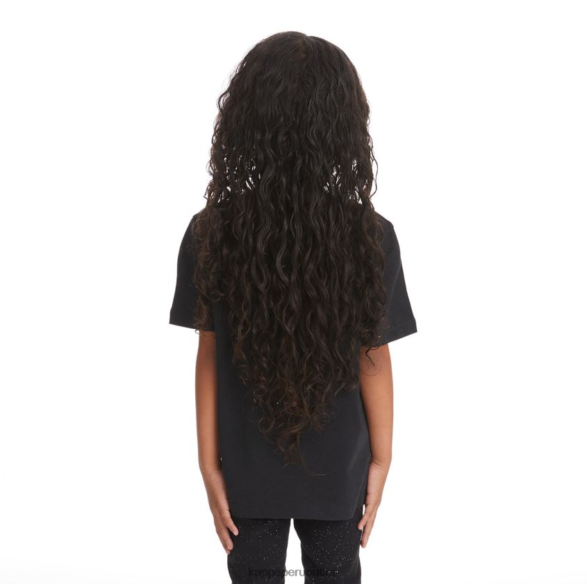 Kappa niños camiseta bant con cinta del logo para niños humo negro 2XPNV6737