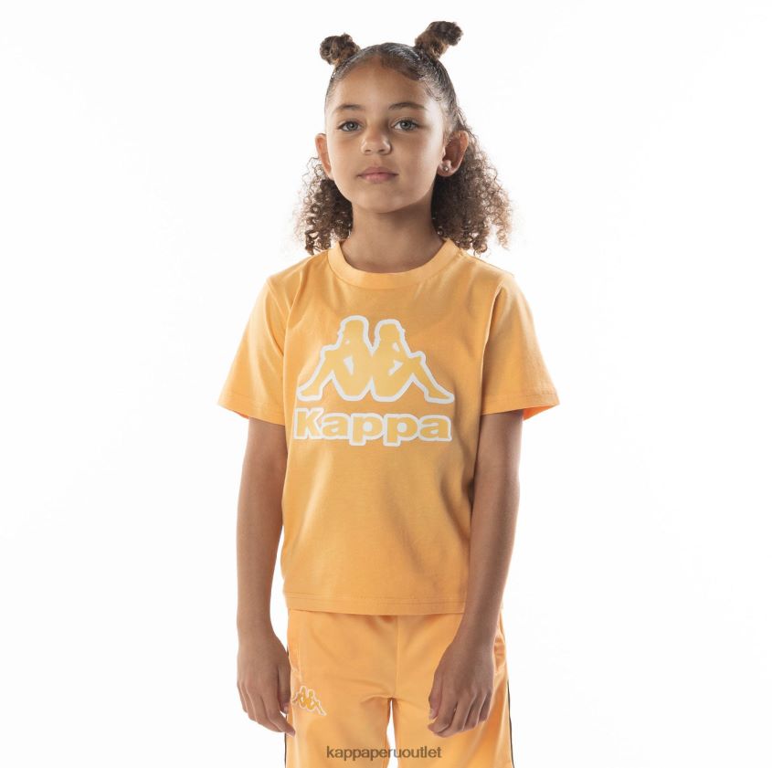 Kappa niños camiseta bant con cinta del logo para niños naranja claro 2XPNV6675