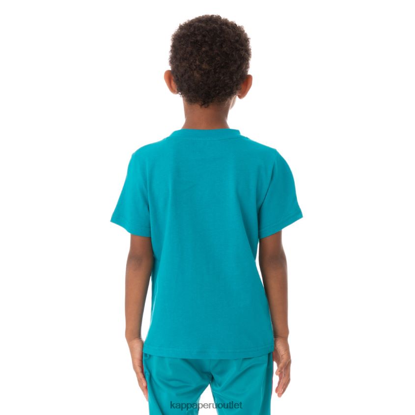 Kappa niños camiseta bant con cinta del logo para niños pavo real 2XPNV6767