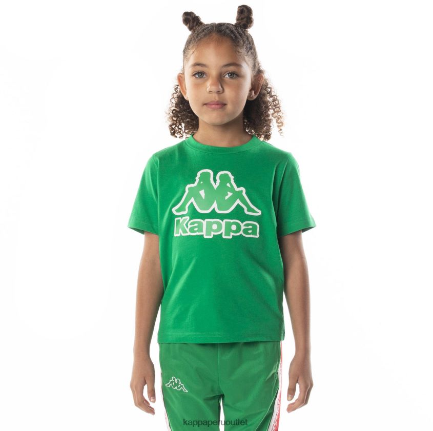 Kappa niños camiseta bant con cinta del logo para niños verde 2XPNV6708