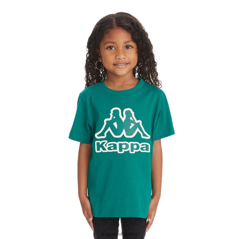 Kappa niños camiseta bant con cinta del logo para niños verde oscuro 2XPNV6748
