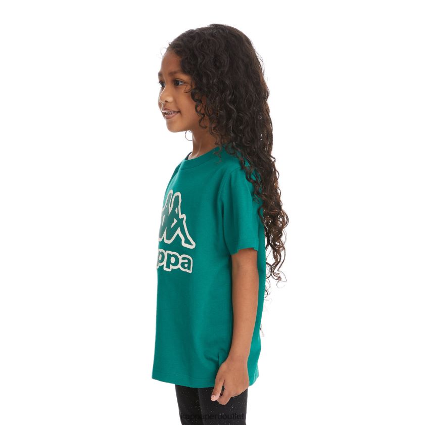 Kappa niños camiseta bant con cinta del logo para niños verde oscuro 2XPNV6748