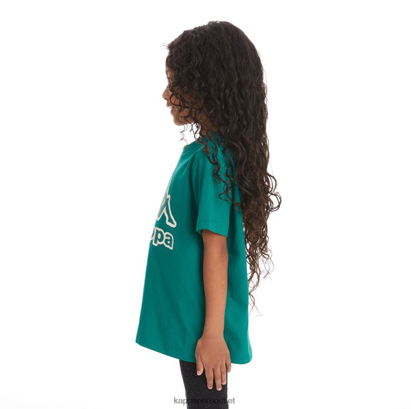 Kappa niños camiseta bant con cinta del logo para niños verde oscuro 2XPNV6748