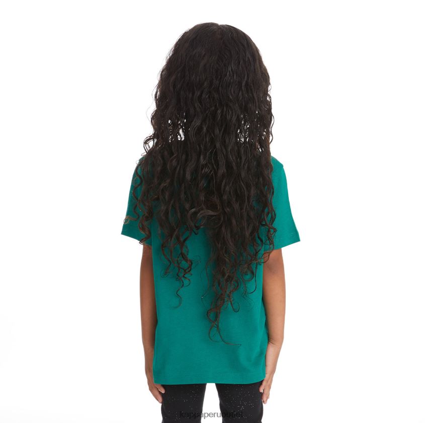 Kappa niños camiseta bant con cinta del logo para niños verde oscuro 2XPNV6748