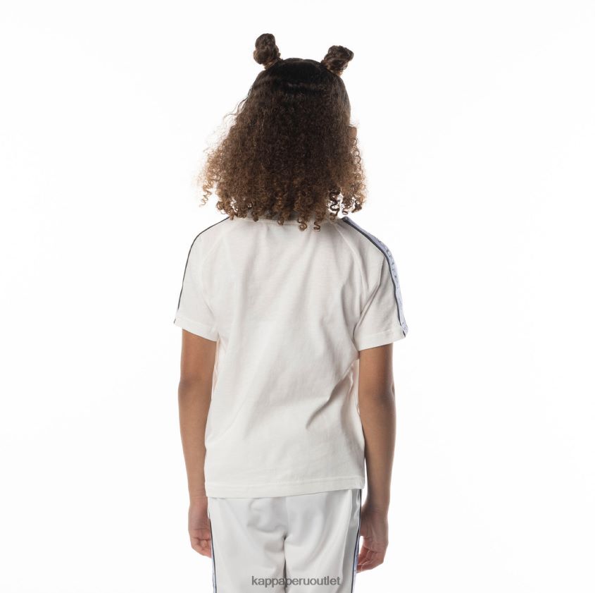 Kappa niños camiseta con logo y cinta para niños avirec 2 blanco azul 2XPNV6683