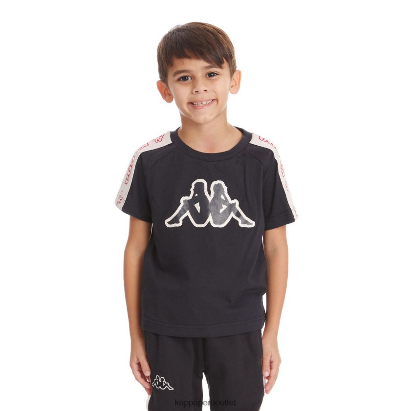 Kappa niños camiseta con logo y cinta para niños avirec 2 humo negro 2XPNV6739