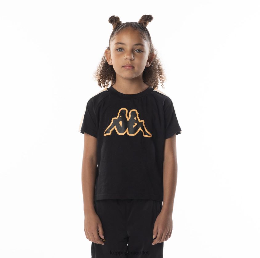 Kappa niños camiseta con logo y cinta para niños avirec 2 humo negro naranja 2XPNV6685