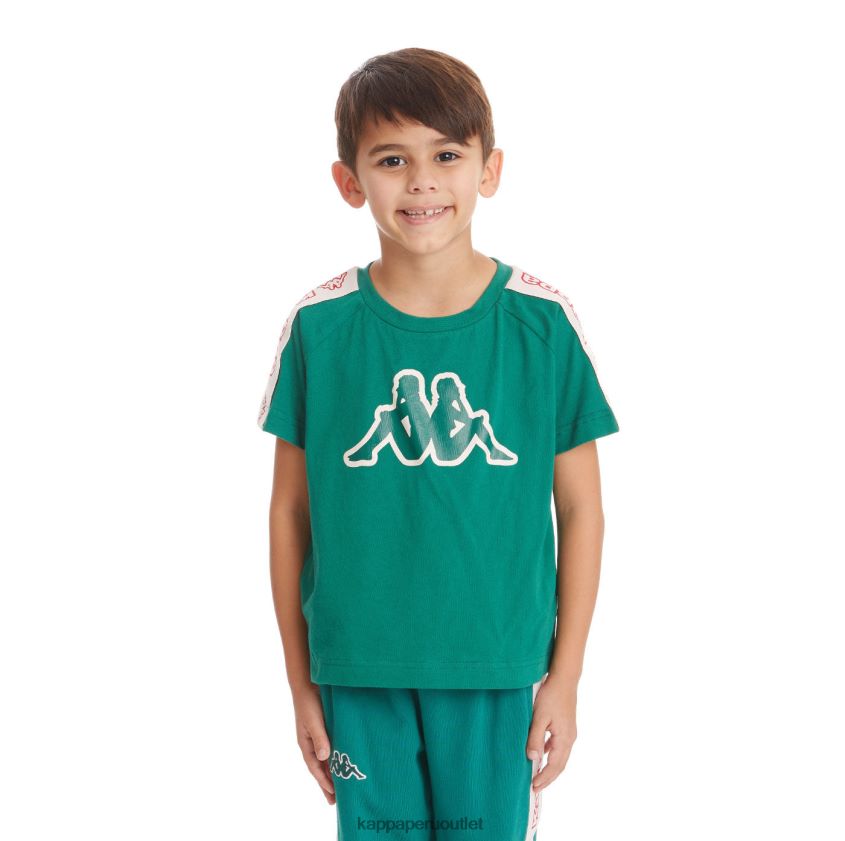 Kappa niños camiseta con logo y cinta para niños avirec 2 verde oscuro 2XPNV6751