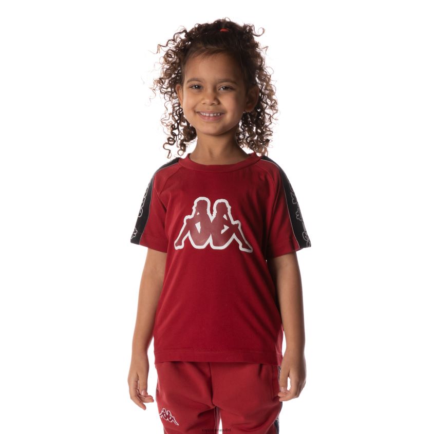 Kappa niños camiseta davirec con cinta del logo rojo 2XPNV6715