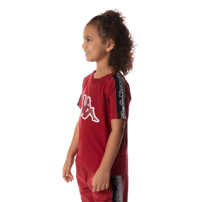 Kappa niños camiseta davirec con cinta del logo rojo 2XPNV6715