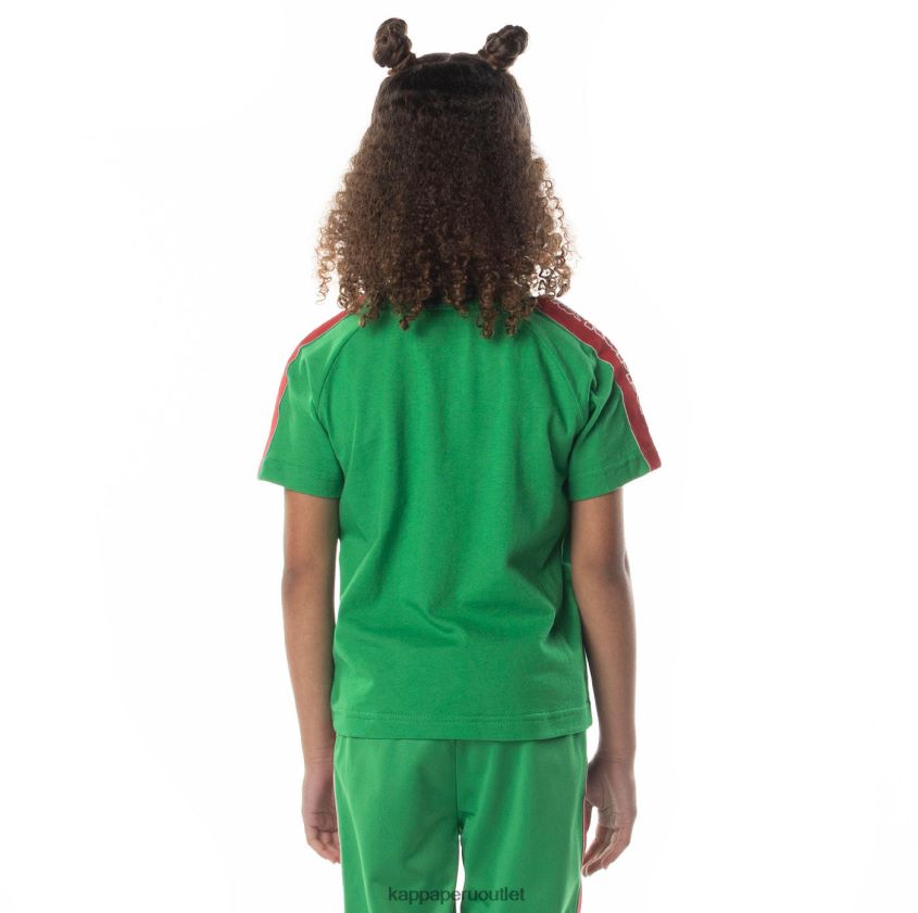 Kappa niños camiseta davirec con cinta del logo verde 2XPNV6712