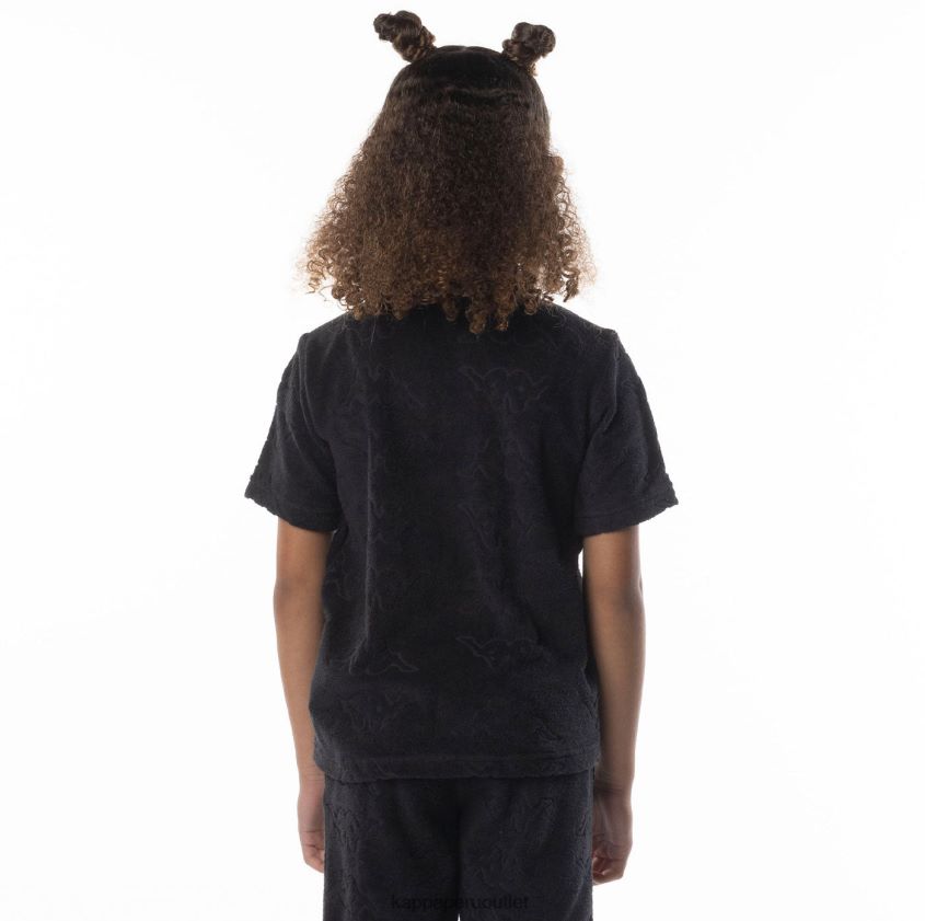 Kappa niños camiseta efro con cinta del logo para niños humo negro naranja 2XPNV6674