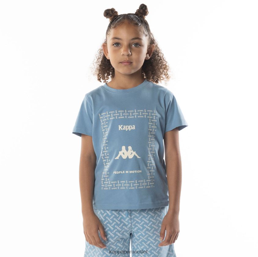 Kappa niños camiseta grafía auténtica para niños arena azul claro 2XPNV6686