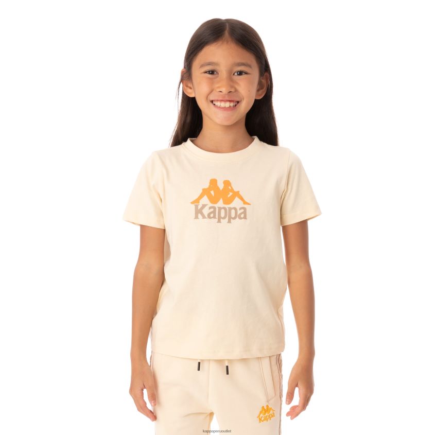 Kappa niños camiseta molongio auténtica para niños beige 2XPNV6781