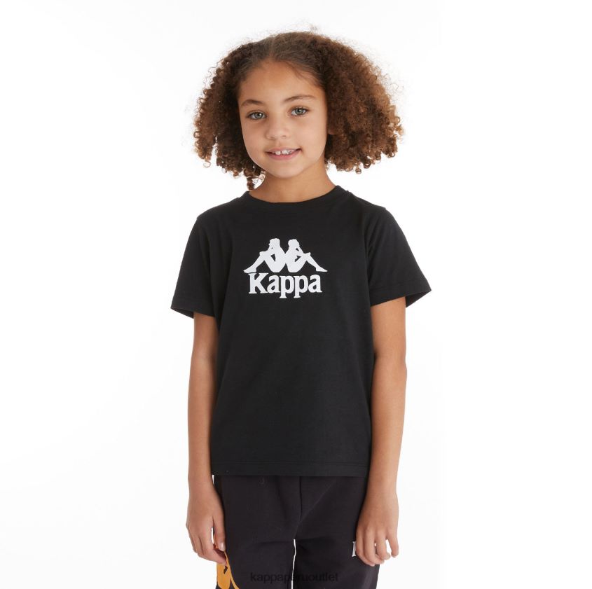 Kappa niños camiseta molongio auténtica para niños humo negro naranja claro 2XPNV6721