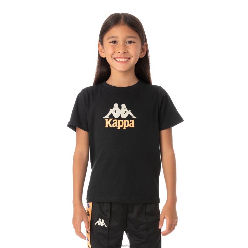 Kappa niños camiseta molongio auténtica para niños negro 2XPNV6776