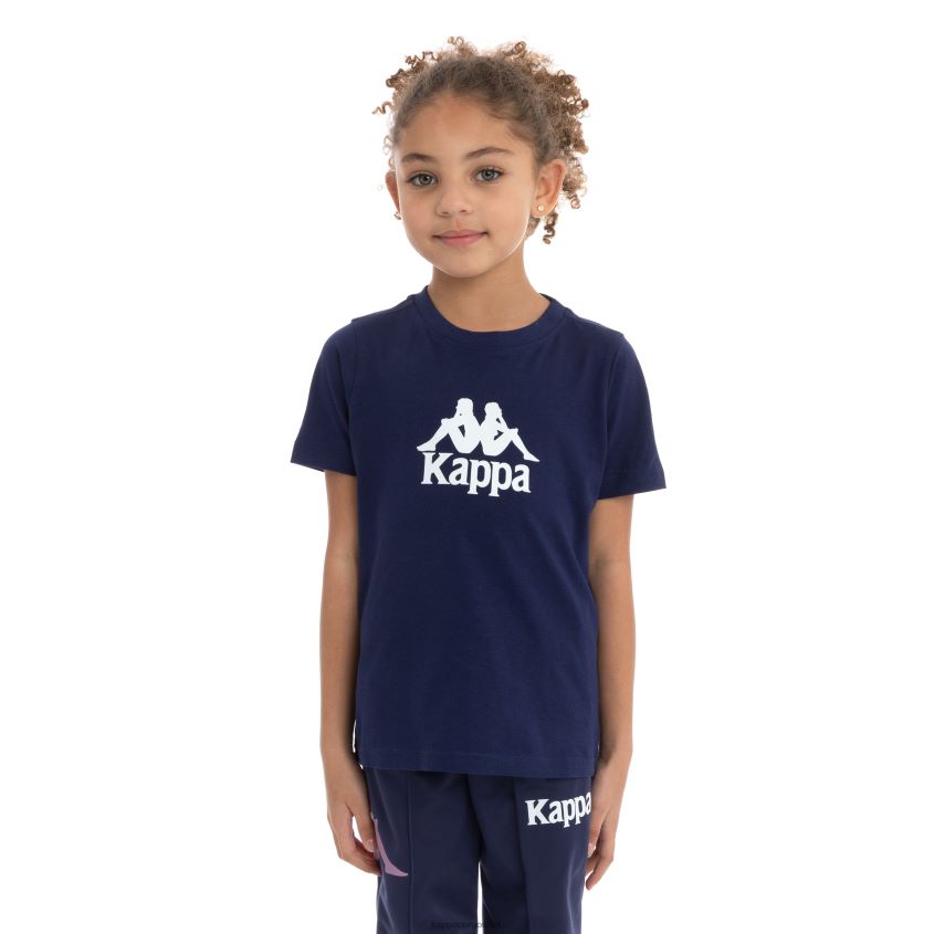 Kappa niños camiseta molongio auténtica para niños violeta azul marino 2XPNV6720