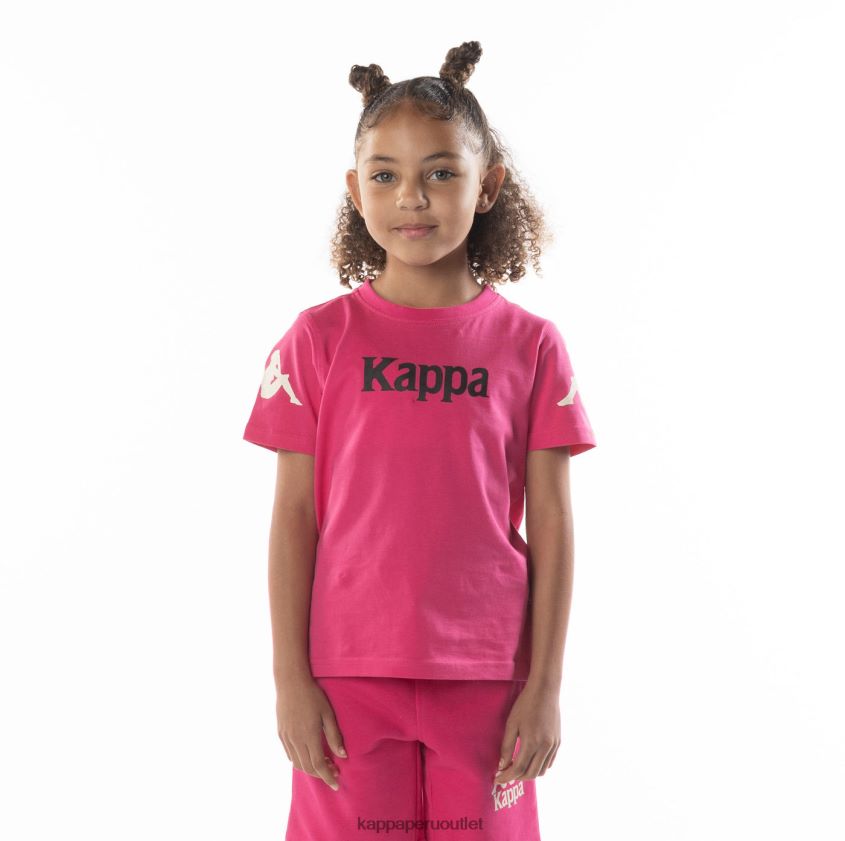 Kappa niños camiseta paroo auténtica para niños rosa negro 2XPNV6689