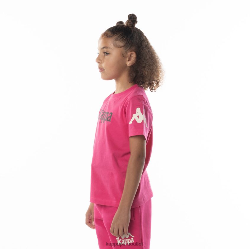 Kappa niños camiseta paroo auténtica para niños rosa negro 2XPNV6689