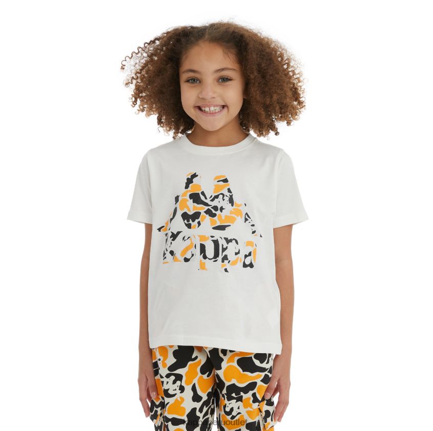 Kappa niños camiseta phullo auténtica para niños humo negro naranja claro 2XPNV6718