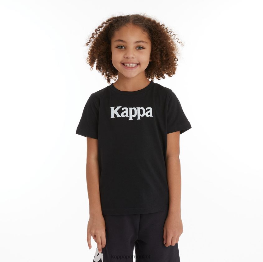 Kappa niños camiseta runis autentica para niños humo negro naranja claro 2XPNV6729
