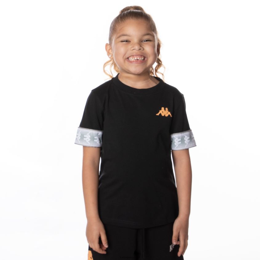 Kappa niños camiseta torby 222 banda niños negro azabache 2XPNV6654