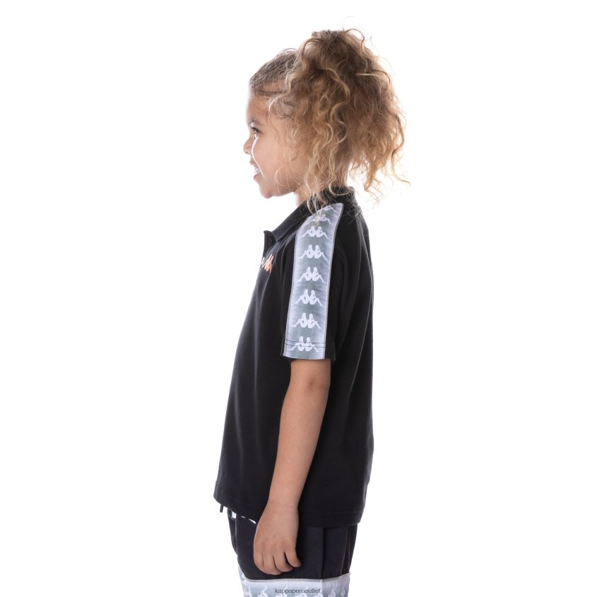 Kappa niños polo 222 banda calgar niño negro azabache 2XPNV6653
