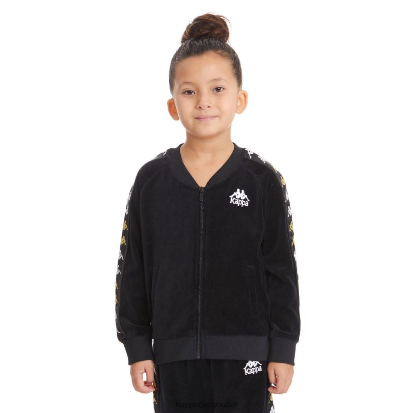 Kappa niños chaqueta deportiva 222 banda benettin para niños humo negro 2XPNV6435