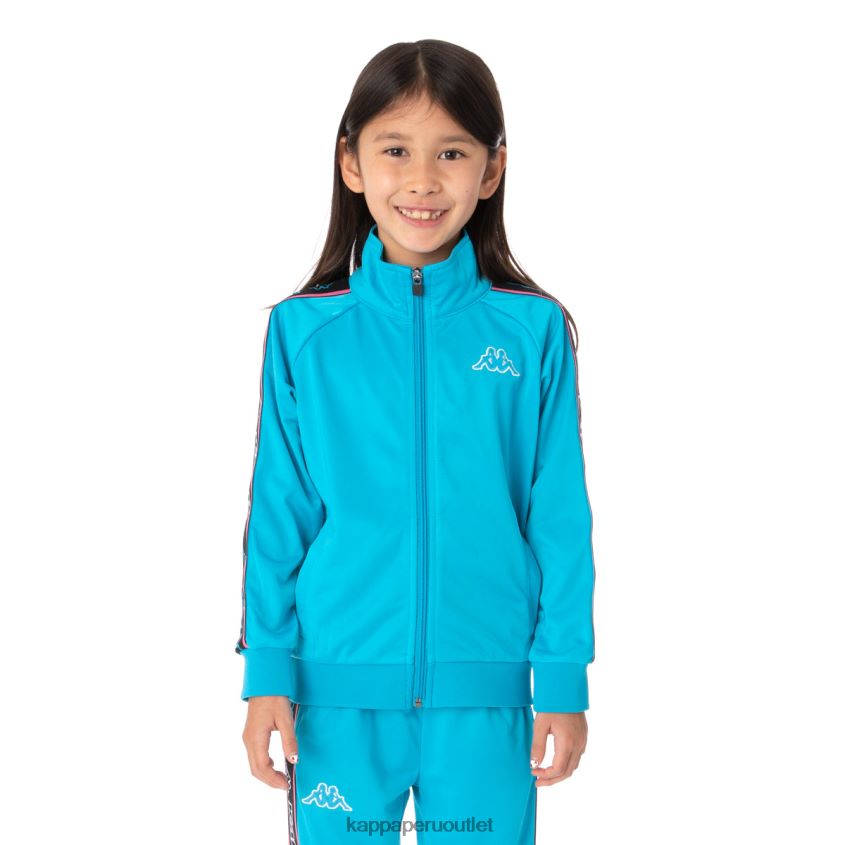 Kappa niños chaqueta deportiva artem 2 con cinta del logo para niños azul 2XPNV6449