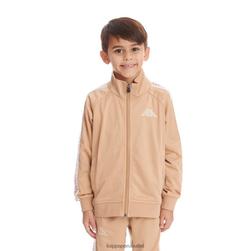 Kappa niños chaqueta deportiva artem 2 con cinta del logo para niños beige 2XPNV6426