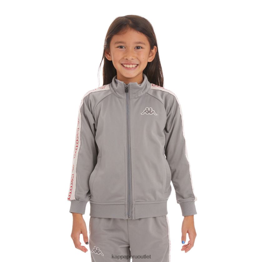 Kappa niños chaqueta deportiva artem 2 con cinta del logo para niños gris 2XPNV6433
