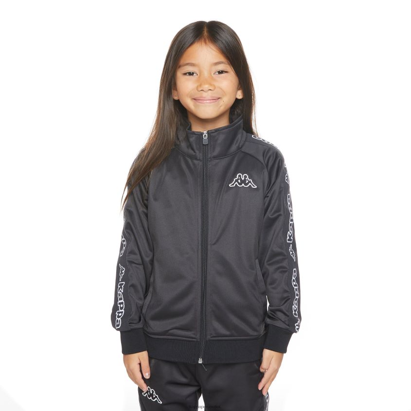 Kappa niños chaqueta deportiva artem 2 con cinta del logo para niños humo negro 2XPNV6399