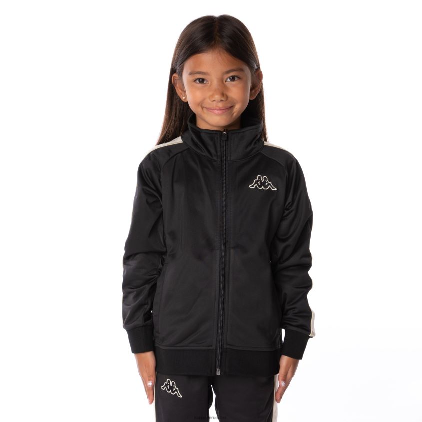 Kappa niños chaqueta deportiva artem 2 con cinta del logo para niños humo negro 2XPNV6404