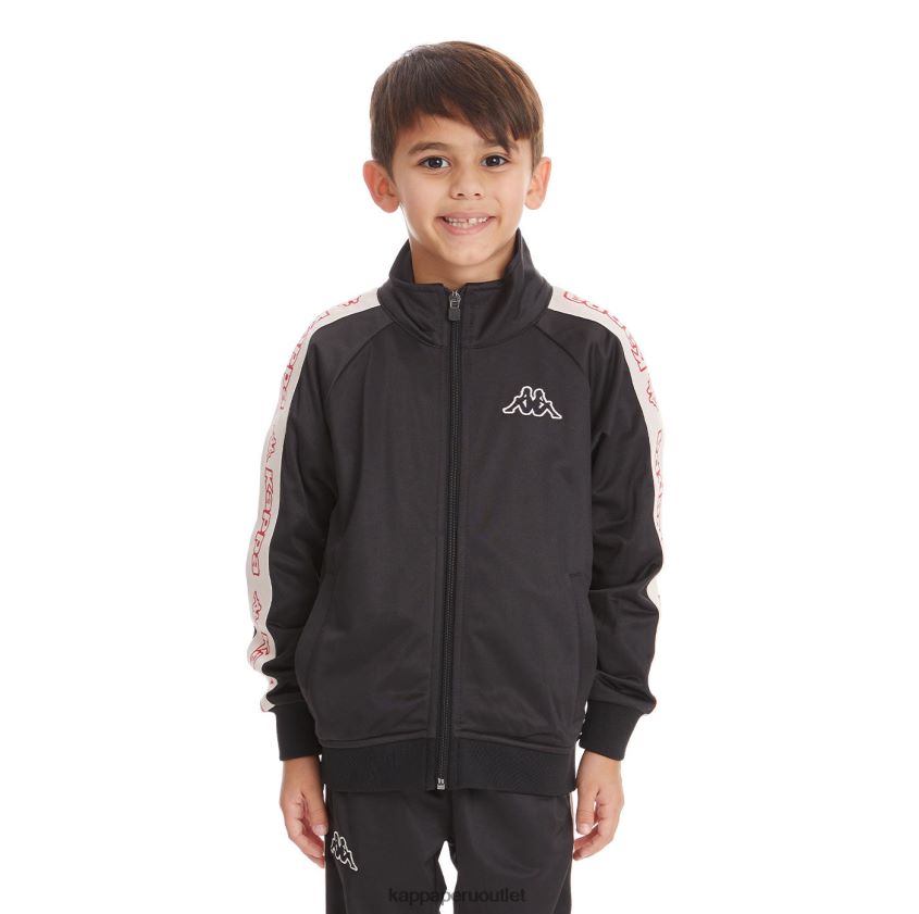 Kappa niños chaqueta deportiva artem 2 con cinta del logo para niños humo negro 2XPNV6427