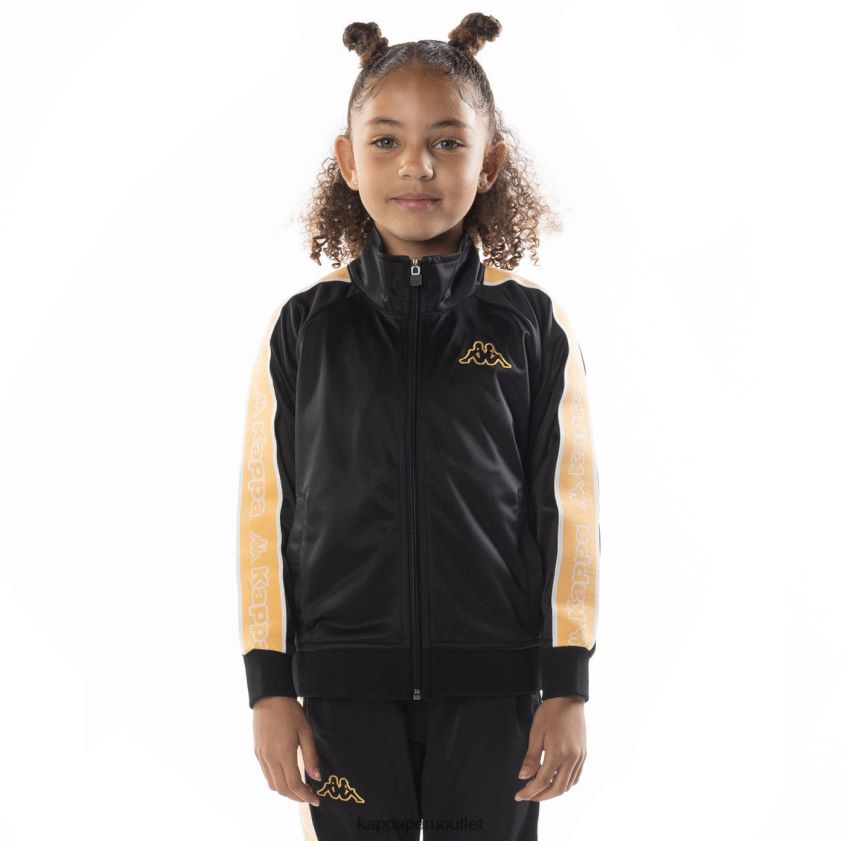 Kappa niños chaqueta deportiva artem 2 con cinta del logo para niños humo negro naranja 2XPNV6410