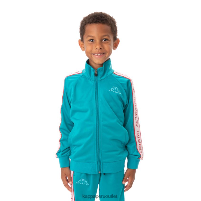 Kappa niños chaqueta deportiva artem 2 con cinta del logo para niños pavo real 2XPNV6441