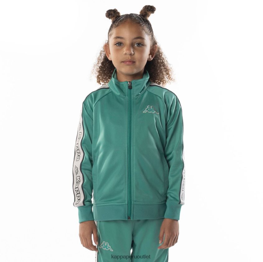 Kappa niños chaqueta deportiva artem 2 con cinta del logo para niños verde azulado 2XPNV6408