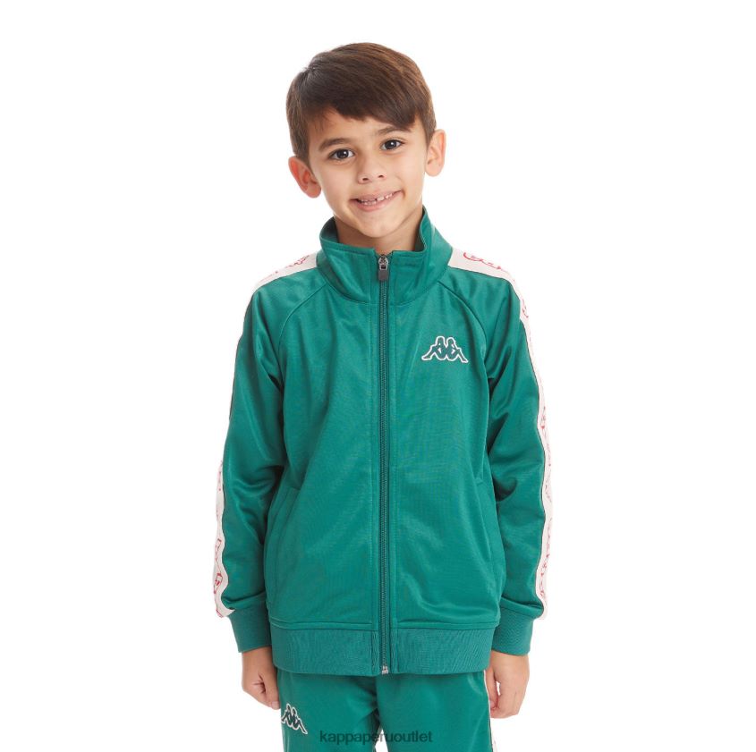 Kappa niños chaqueta deportiva artem 2 con cinta del logo para niños verde oscuro 2XPNV6432