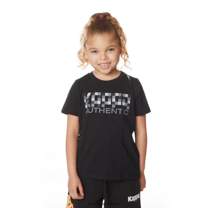 Kappa niños camiseta de río auténtica para niños azabache negro 2XPNV6646