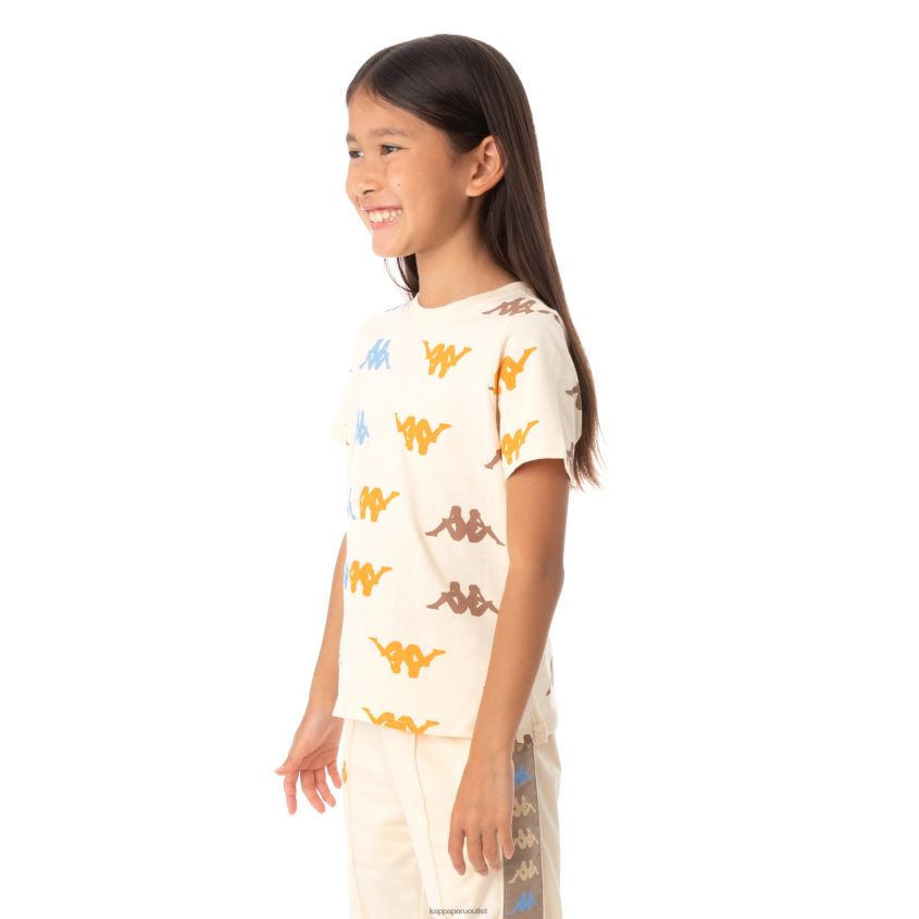 Kappa niños camiseta stavoren auténtica para niños beige 2XPNV6639