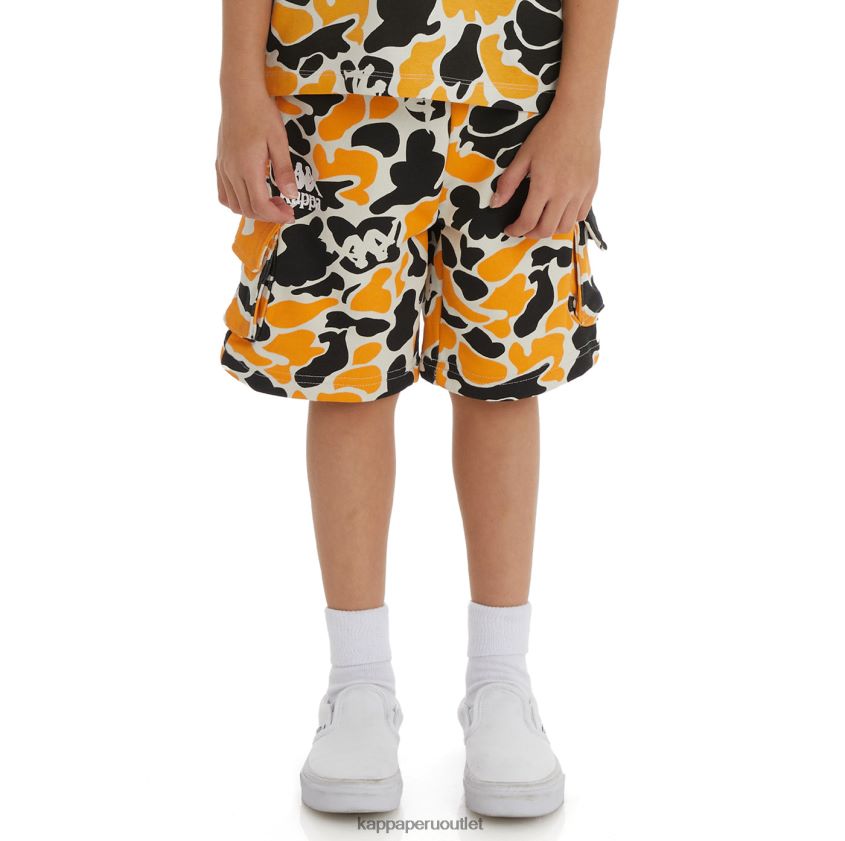 Kappa niños pantalones cortos de patetismo auténtico para niños humo negro naranja claro 2XPNV6633