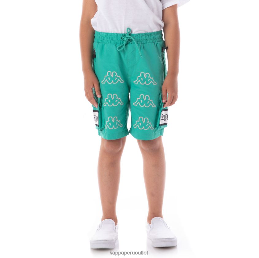 Kappa niños shorts cargo esso con cinta del logo para niños verde azulado 2XPNV6618