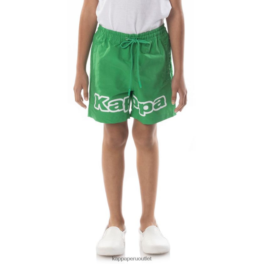 Kappa niños shorts con cinta del logo verde 2XPNV6623