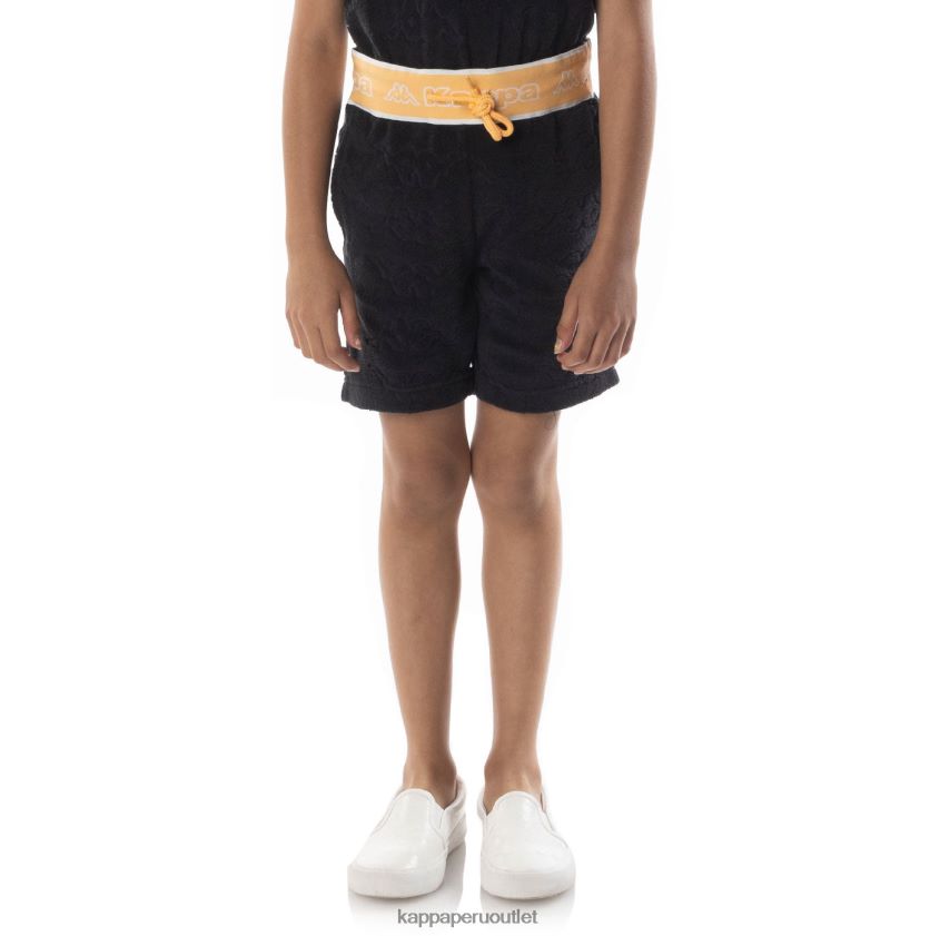 Kappa niños shorts eko con cinta del logo para niños humo negro naranja 2XPNV6617